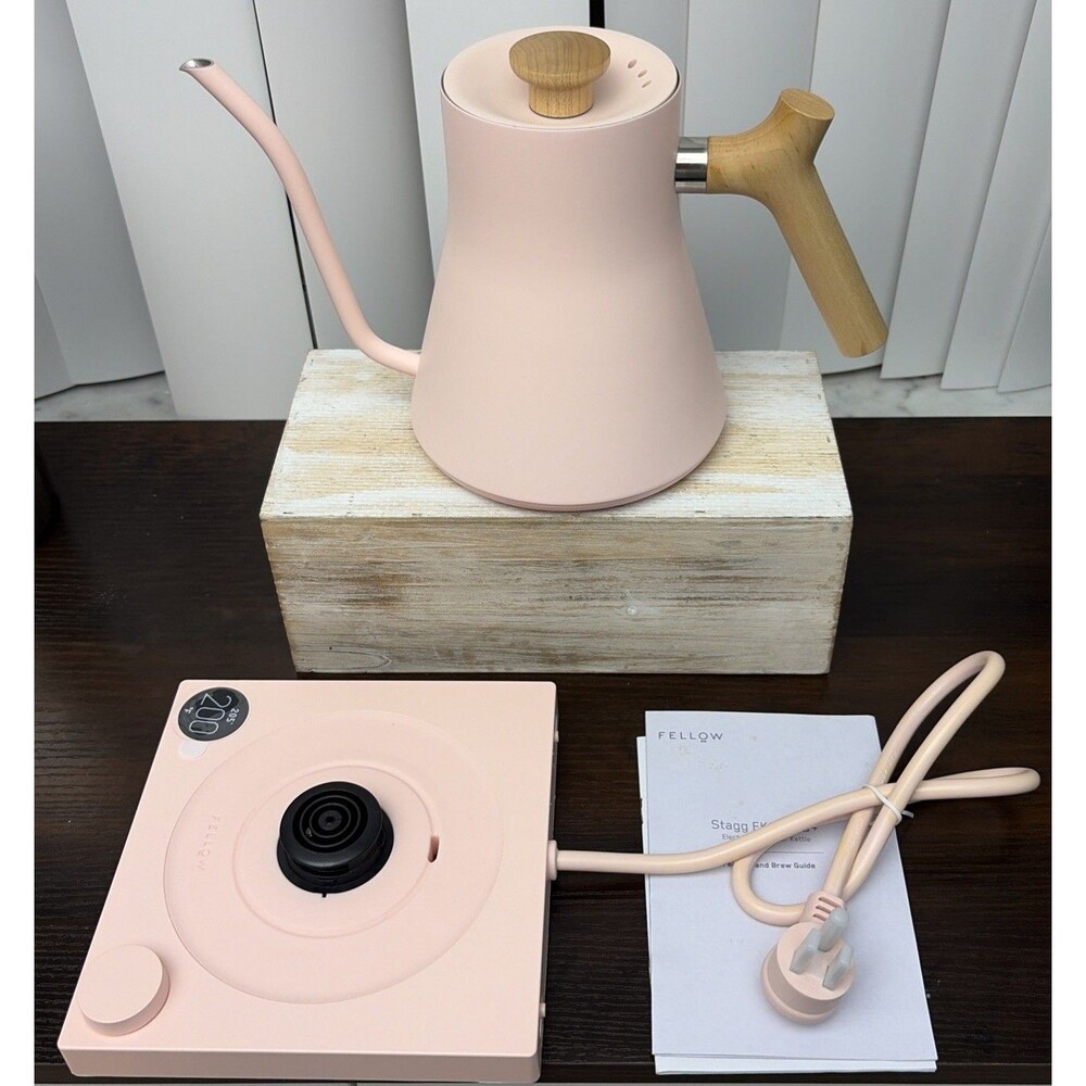 Fellow Stagg EKG Electric Kettle Warm Pink Maple Wood NEW No Box in packaging